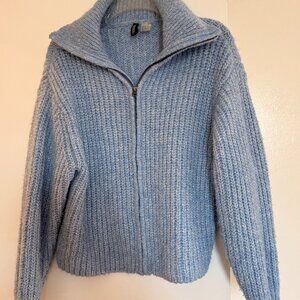 H&M Divided Light Blue Zip Up Cardigan